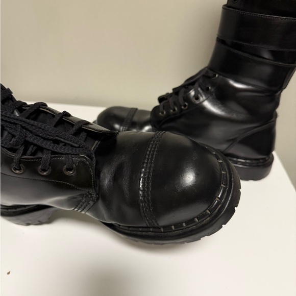 Gripfast Punk Goth Alternative 5 Buckle Straps Steel Toe Boots Men’s US 12 UK 11 - Picture 11 of 16